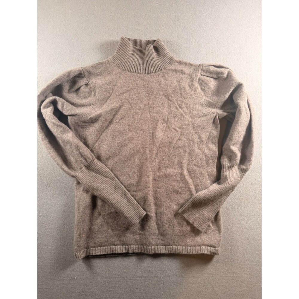 Medium Antonia Melanie 100% cashmere light grey turtleneck sweater